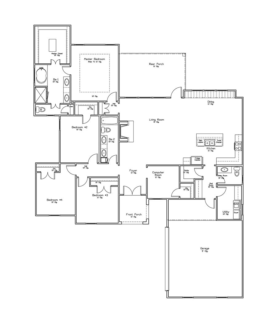 Detailed Floorplan for 576 Blue Heron Lane Bedico Creek