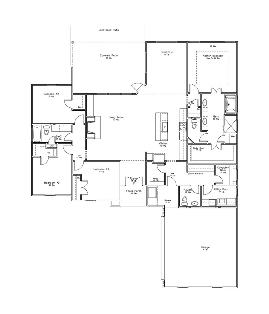 Detailed Floorplan for 592 Blue Heron Lane Bedico Creek