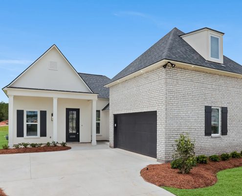 Well landscaped yard at this new house.