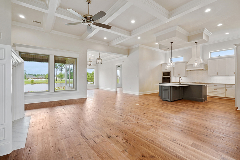 Gorgeous open floor plan with rich hardwood floors. The kitchen overlooks the family room and the breakfast nook.